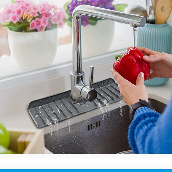 Silicone sink splash guard drip catcher mat Black New Unused 1 piece Kitchen - Picture 3 of 5